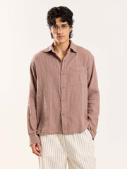 Taupe Gauze Holiday Shirt